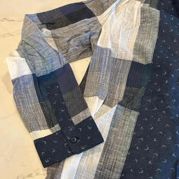Lucky Brand Dark Blue Blouse with White Accents - Picture 5 of 8